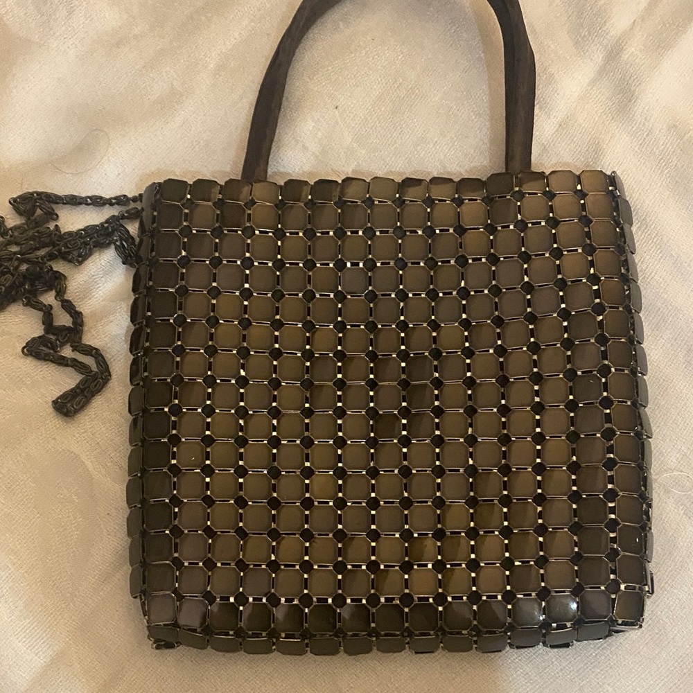 Y&S Handbags Brown Beaded Satchel